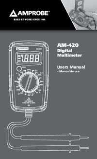 Thumbnail of document Manual - PK-110 Electrical Test Kit